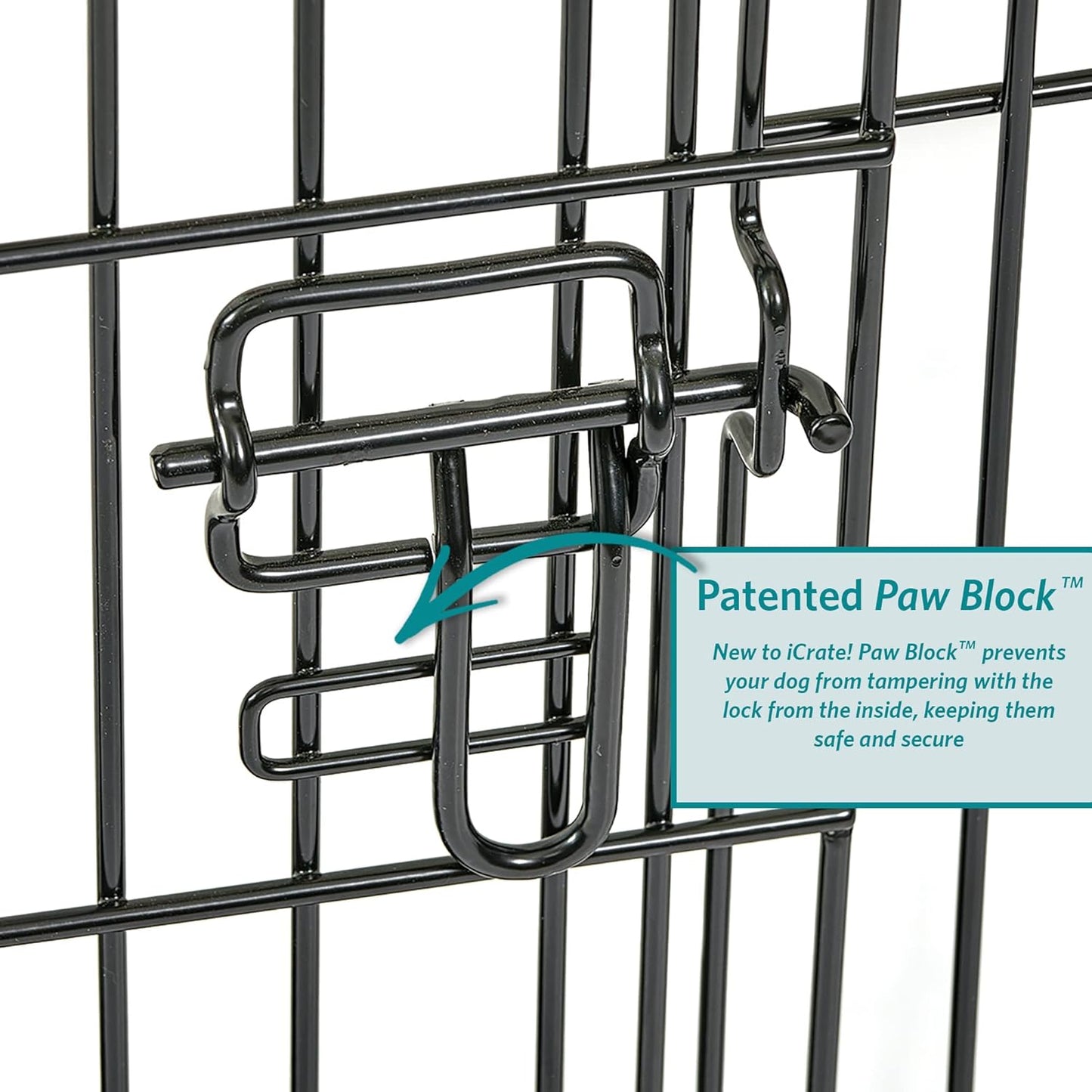 Double Door Icrate 60.96Cm Long Dog Crate, Includes Leak-Proof Pan, Floor Protecting Feet, Divider Panel and New Patented Features, Black, Model 1524DD