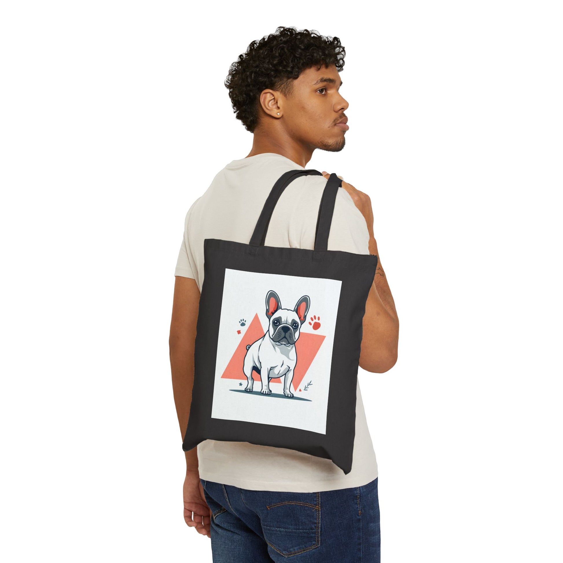 Paw Print Cotton Canvas Tote Bag - Pawsitively Pawdacious Design for Dog Lovers - Pawdacity