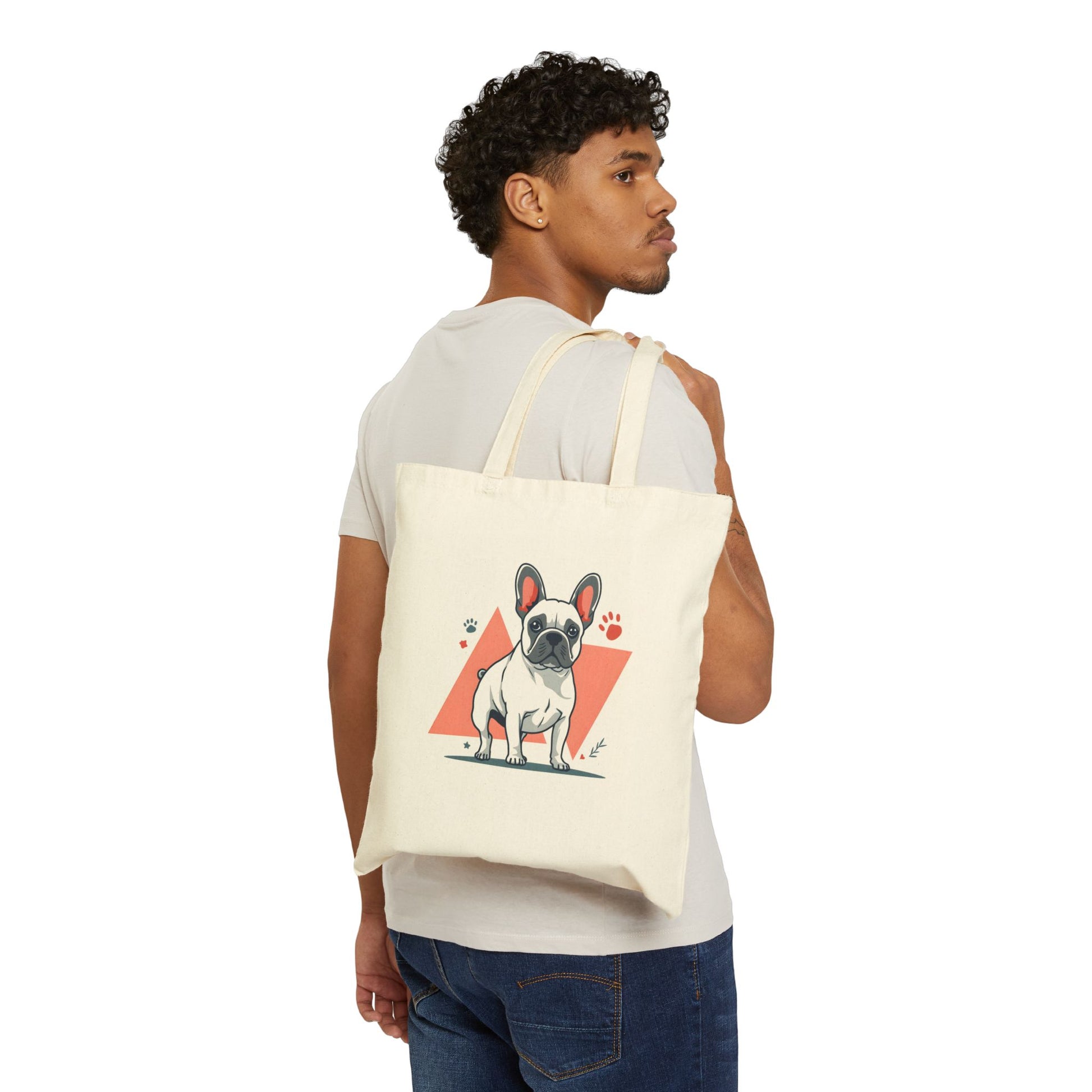 Paw Print Cotton Canvas Tote Bag - Pawsitively Pawdacious Design for Dog Lovers - Pawdacity